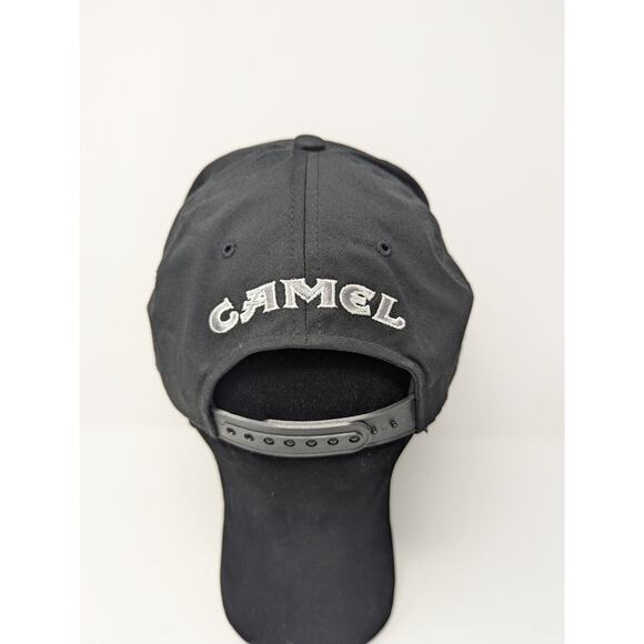 Vintage Camel Black Hat Cap Snap Back Cigarettes Silver/White Logo Advertising - Picture 4 of 7